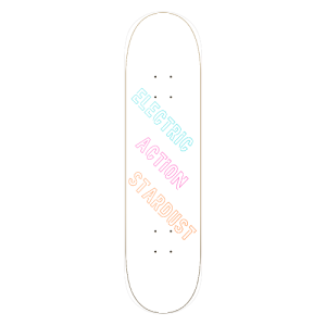 Electric Action Stardust neon stencil logo deck white