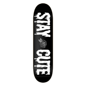 Stay Cute Black and White Heart Deck