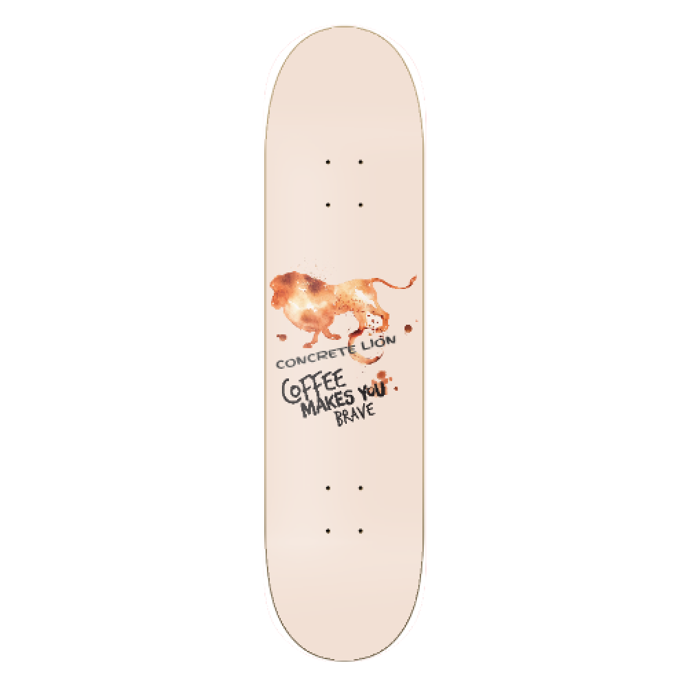 "Coffee Junkie" Concrete Lion Skateboards Medium Concave