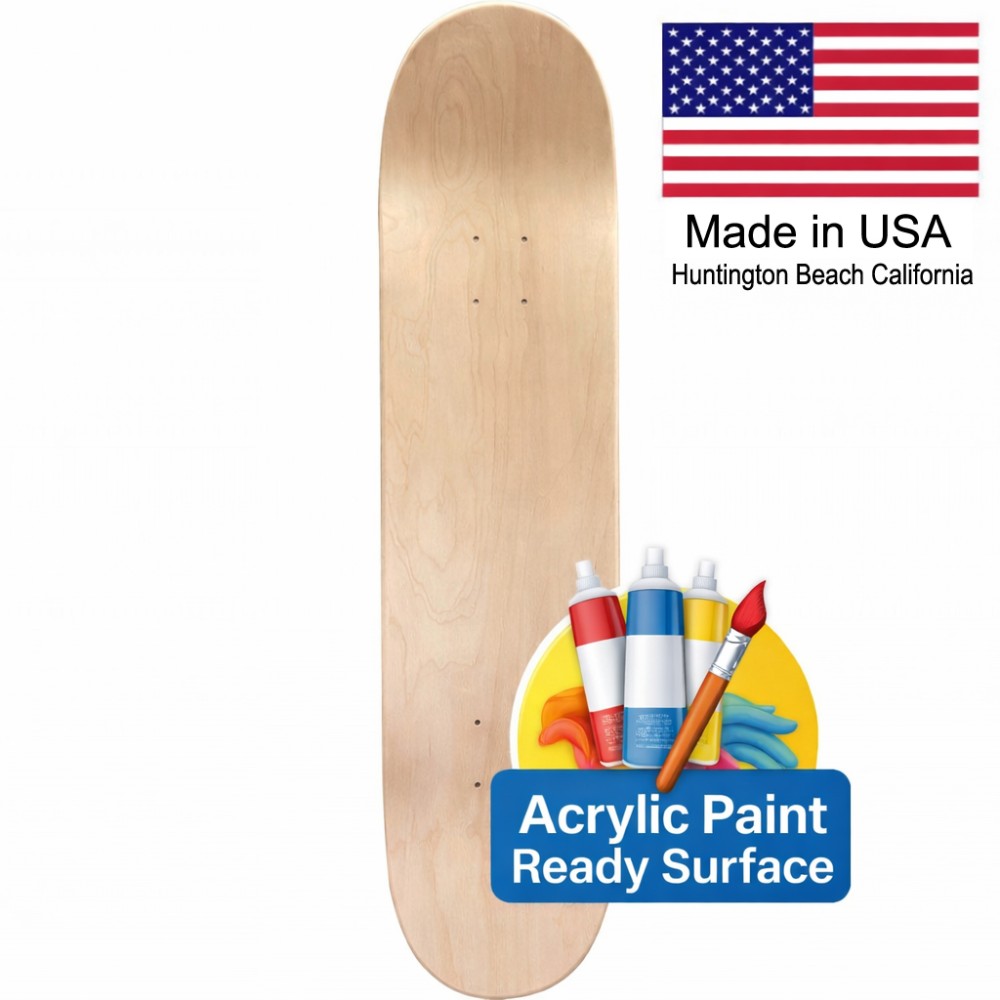 Acrylic Paint Ready Skateboard Deck