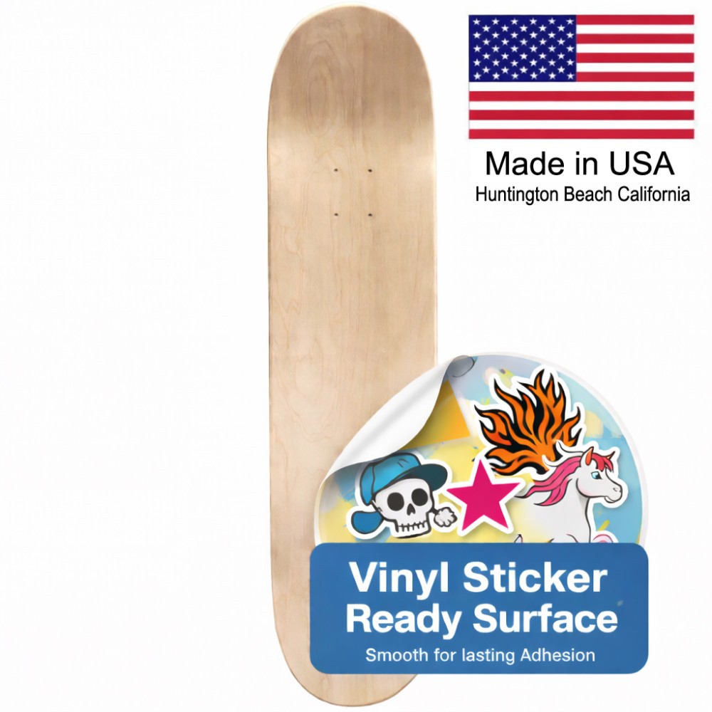 Vinyl Sticker Ready Skateboard Deck
