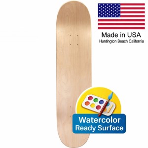 Watercolor Paint Ready Skateboard Deck