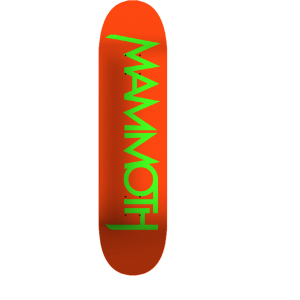 Mammoth Skateboard Deck – Green on Orange – USA Made 7-Ply Rock Hard Maple