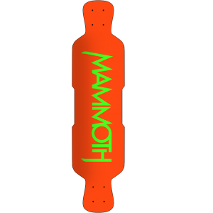 Mammoth Longboard Deck – Lime on Orange Logo Deck
