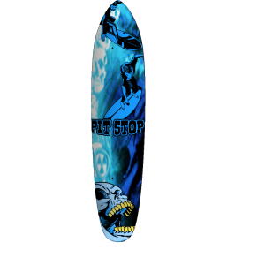 surfs up longboard deck