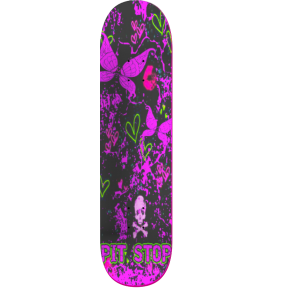 pit stop love hear deck pink and green