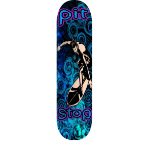 pit stop crazy blue surfing deck