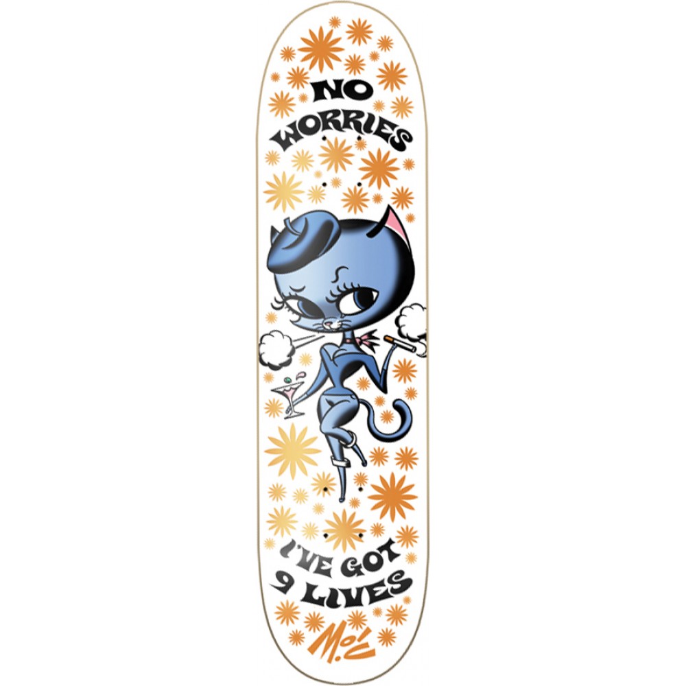9 Lives Custom printed skateboard by Mitch O'Connell 