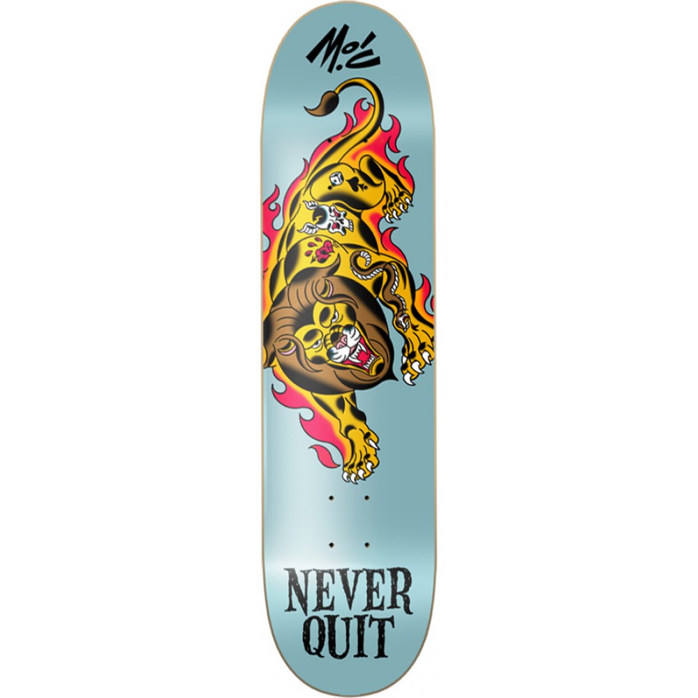 Never Quit Lion Skateboard deck Custom made By Mitch O'Connell