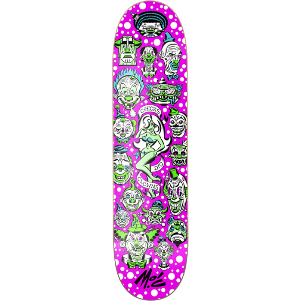 Purple Crazy Clown Skateboard Deck