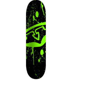 black with green splatter